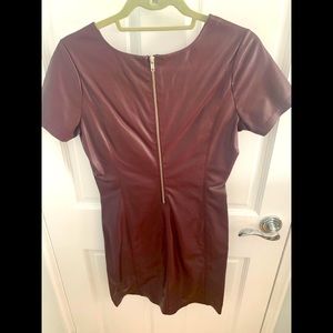 Maroon leather looking Sheath dress